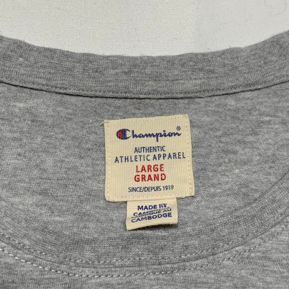 Womens Champion T-Shirt Gray Size Large Short Sleeve Graphic - Picture 3 of 6